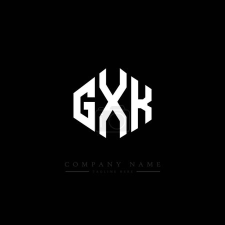 Téléchargez les illustrations : Logo de la lettre GXK avec forme polygonale. Logo en polygone GXK et forme cubique. Modèle de logo vectoriel GXK hexagone blanc et noir. Monogramme GXK, logo commercial et immobilier. - en licence libre de droit