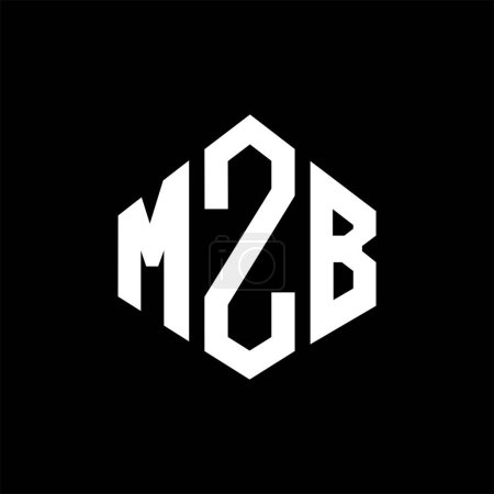 Téléchargez les illustrations : MZB lettre logo design avec forme de polygone. MZB polygone et forme de cube logo design. Modèle de logo vectoriel hexagonal MZB blanc et noir. Monogramme MZB, logo commercial et immobilier. - en licence libre de droit