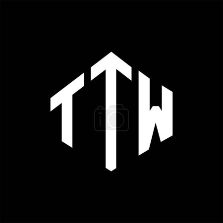 Illustration for TTW letter logo design with polygon shape. TTW polygon and cube shape logo design. TTW hexagon vector logo template white and black colors. TTW monogram, business and real estate logo. - Royalty Free Image