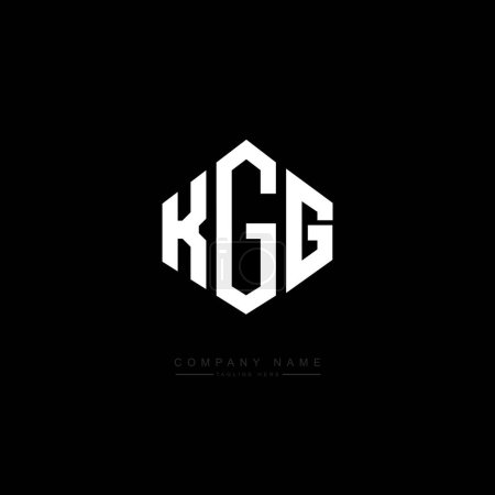 Illustration for KGG letter logo design with polygon shape. KGG polygon and cube shape logo design. KGG hexagon vector logo template white and black colors. KGG monogram, business and real estate logo. - Royalty Free Image