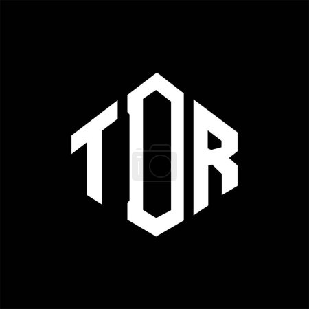 Ilustración de TDR letter logo design with polygon shape. TDR polygon and cube shape logo design. TDR hexagon vector logo template white and black colors. TDR monogram, business and real estate logo. - Imagen libre de derechos
