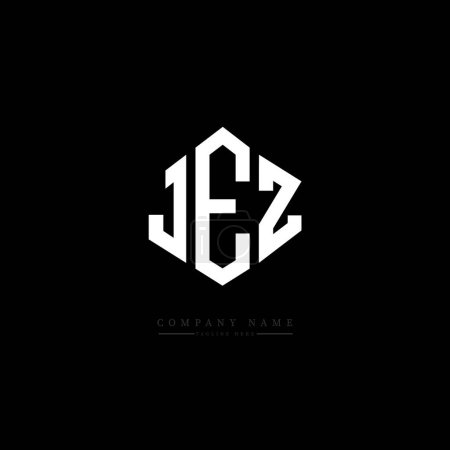 Illustration for JEZ letter logo design with polygon shape. JEZ polygon and cube shape logo design. JEZ hexagon vector logo template white and black colors. JEZ monogram, business and real estate logo. - Royalty Free Image