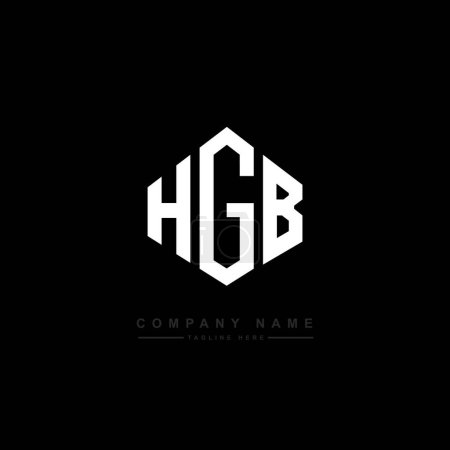Illustration for HGB letter logo design with polygon shape. HGB polygon and cube shape logo design. HGB hexagon vector logo template white and black colors. HGB monogram, business and real estate logo. - Royalty Free Image