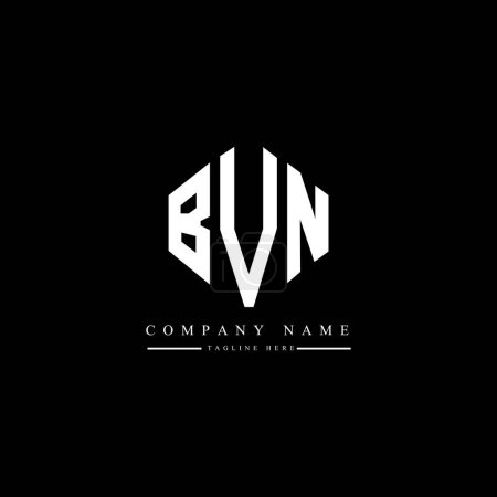 Téléchargez les illustrations : BVN lettre logo design avec forme de polygone. BVN polygone et forme de cube logo design. Modèle de logo vectoriel hexagonal BVN blanc et noir. Monogramme BVN, logo commercial et immobilier. - en licence libre de droit
