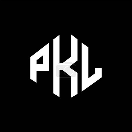 Ilustración de Diseño del logotipo de la letra PKL con forma de polígono. Diseño del logotipo en forma de polígono y cubo PKL. Plantilla de logotipo de vector de hexágono PKL colores blanco y negro. Monograma PKL, logotipo de negocios e inmuebles. - Imagen libre de derechos