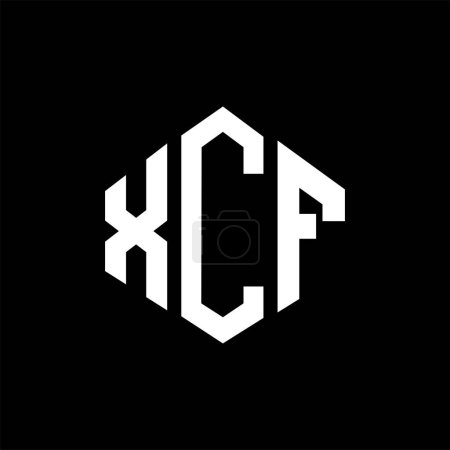 Illustration for XCF letter logo design with polygon shape. XCF polygon and cube shape logo design. XCF hexagon vector logo template white and black colors. XCF monogram, business and real estate logo. - Royalty Free Image