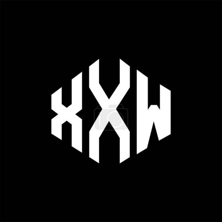 Illustration for XXW letter logo design with polygon shape. XXW polygon and cube shape logo design. XXW hexagon vector logo template white and black colors. XXW monogram, business and real estate logo. - Royalty Free Image