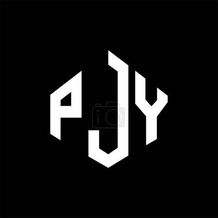 Illustration for PJY letter logo design with polygon shape. PJY polygon and cube shape logo design. PJY hexagon vector logo template white and black colors. PJY monogram, business and real estate logo. - Royalty Free Image