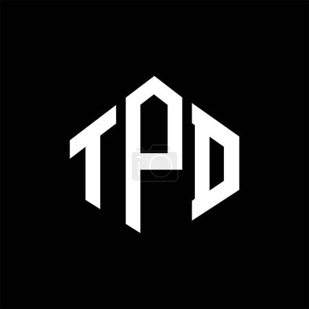 Illustration for TPD letter logo design with polygon shape. TPD polygon and cube shape logo design. TPD hexagon vector logo template white and black colors. TPD monogram, business and real estate logo. - Royalty Free Image