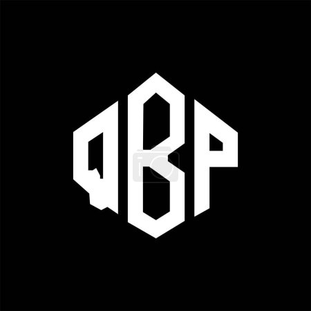 Téléchargez les illustrations : QBP lettre logo design avec forme de polygone. Conception de logo en forme de polygone et de cube QBP. Modèle de logo vectoriel hexagonal QBP blanc et noir. Monogramme QBP, logo commercial et immobilier. - en licence libre de droit