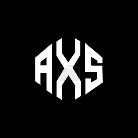 Téléchargez les illustrations : AXS lettre logo design avec forme de polygone. Logo en polygone et en forme de cube AXS. Modèle de logo vectoriel AXS hexagone blanc et noir. Monogramme AXS, logo commercial et immobilier. - en licence libre de droit