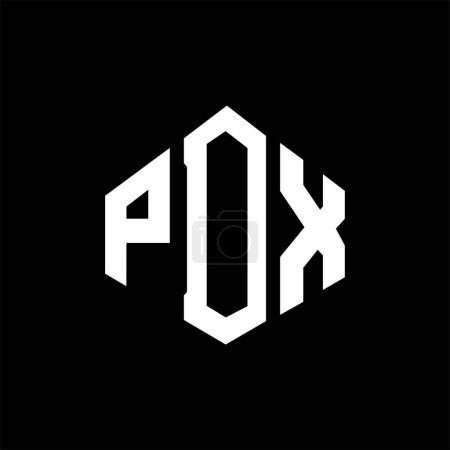 Illustration for PDX letter logo design with polygon shape. PDX polygon and cube shape logo design. PDX hexagon vector logo template white and black colors. PDX monogram, business and real estate logo. - Royalty Free Image