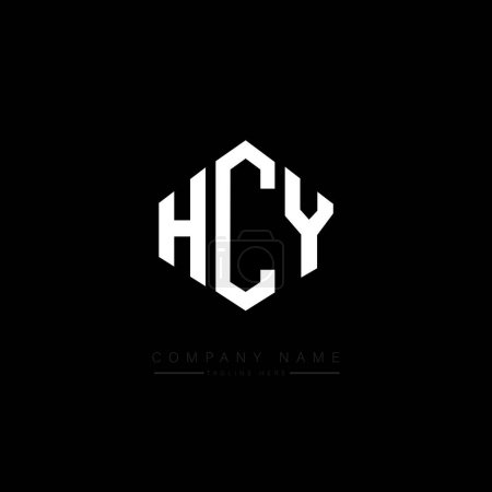 Ilustración de HCY letter logo design with polygon shape. HCY polygon and cube shape logo design. HCY hexagon vector logo template white and black colors. HCY monogram, business and real estate logo. - Imagen libre de derechos