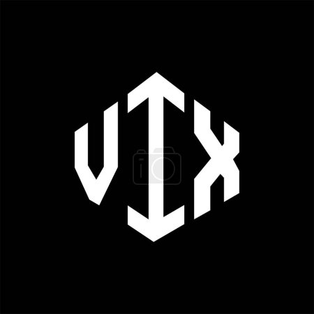 Illustration for VIX letter logo design with polygon shape. VIX polygon and cube shape logo design. VIX hexagon vector logo template white and black colors. VIX monogram, business and real estate logo. - Royalty Free Image