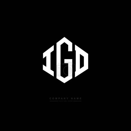 Illustration for IGD letter logo design with polygon shape. IGD polygon and cube shape logo design. IGD hexagon vector logo template white and black colors. IGD monogram, business and real estate logo. - Royalty Free Image
