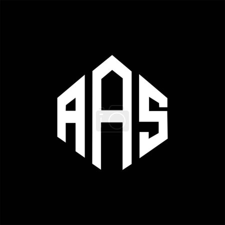 Ilustración de Diseño del logotipo de la letra AAS con forma de polígono. Diseño de logotipo en forma de polígono y cubo AAS. Plantilla de logotipo de hexágono AAS colores blanco y negro. Monograma AAS, logotipo de negocios e inmuebles. - Imagen libre de derechos