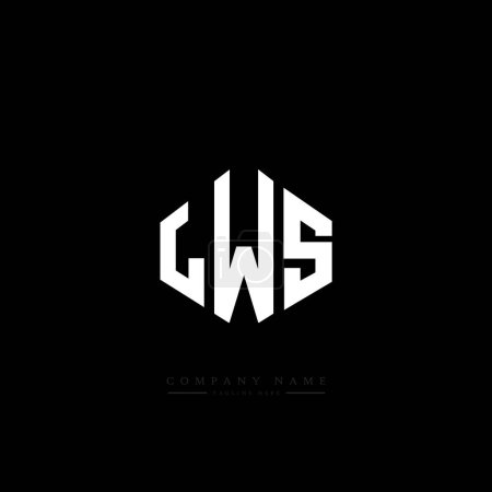 Illustration for LWS letter logo design with polygon shape. LWS polygon and cube shape logo design. LWS hexagon vector logo template white and black colors. LWS monogram, business and real estate logo. - Royalty Free Image