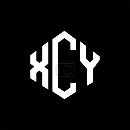 Téléchargez les illustrations : Design de logo lettre XCY avec forme de polygone. Logo XCY en polygone et en forme de cube. Modèle de logo vectoriel XCY hexagone blanc et noir. Monogramme XCY, logo commercial et immobilier. - en licence libre de droit