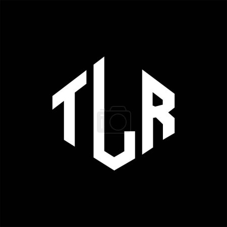 Illustration for TLR letter logo design with polygon shape. TLR polygon and cube shape logo design. TLR hexagon vector logo template white and black colors. TLR monogram, business and real estate logo. - Royalty Free Image