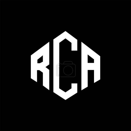 Ilustración de Diseño del logotipo de la letra RCA con forma de polígono. Diseño de logotipo de forma de polígono y cubo RCA. Plantilla RCA hexágono vector logo blanco y negro colores. Monograma de RCA, logotipo de negocios y bienes raíces. - Imagen libre de derechos