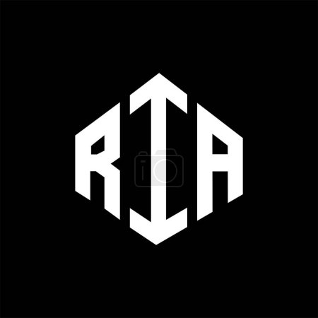 Illustration for RIA letter logo design with polygon shape. RIA polygon and cube shape logo design. RIA hexagon vector logo template white and black colors. RIA monogram, business and real estate logo. - Royalty Free Image