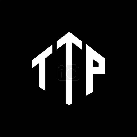 Téléchargez les illustrations : TTP letter logo design with polygon shape. TTP polygon and cube shape logo design. TTP hexagon vector logo template white and black colors. TTP monogram, business and real estate logo. - en licence libre de droit