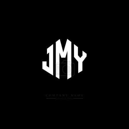 Ilustración de Diseño del logotipo de la letra JMY con forma de polígono. Diseño de logotipo de forma de polígono y cubo JMY. JMY hexágono vector logotipo plantilla blanco y negro colores. Monograma de JMY, logotipo de negocios y bienes raíces. - Imagen libre de derechos