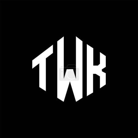 Ilustración de Diseño del logotipo de la letra TWK con forma de polígono. Diseño de logotipo en forma de polígono y cubo TWK. TWK hexágono vector logotipo plantilla blanco y negro colores. Monograma TWK, logotipo de negocios e inmuebles. - Imagen libre de derechos