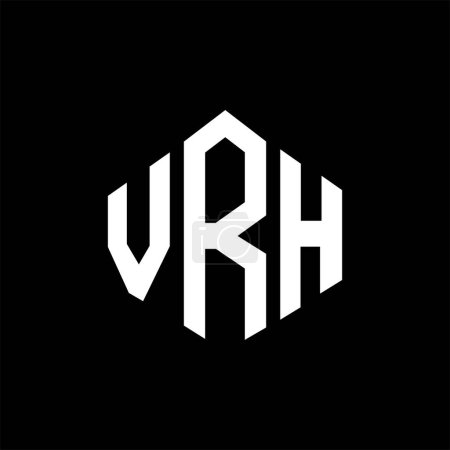 Ilustración de Diseño del logotipo de la letra VRH con forma de polígono. Diseño del logotipo en forma de polígono y cubo VRH. VRH hexágono vector logotipo plantilla blanco y negro colores. Monograma de VRH, logotipo de negocios y bienes raíces. - Imagen libre de derechos