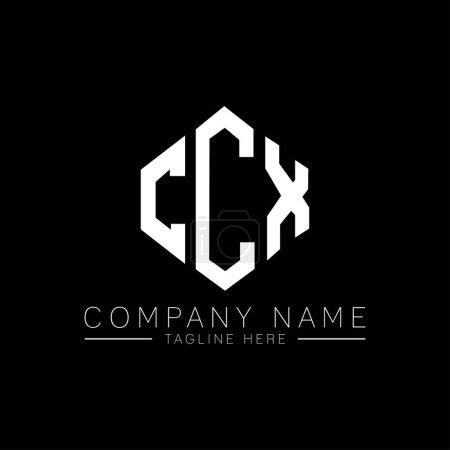 Illustration for CCX letter logo design with polygon shape. CCX polygon and cube shape logo design. CCX hexagon vector logo template white and black colors. CCX monogram, business and real estate logo. - Royalty Free Image