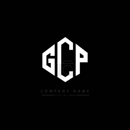 Illustration for GCP letter logo design with polygon shape. GCP polygon and cube shape logo design. GCP hexagon vector logo template white and black colors. GCP monogram, business and real estate logo. - Royalty Free Image