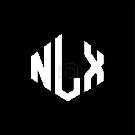 Téléchargez les illustrations : NLX lettre logo design avec forme de polygone. Logo en forme de cube et polygone NLX. Modèle de logo vectoriel NLX hexagone blanc et noir. Monogramme NLX, logo commercial et immobilier. - en licence libre de droit