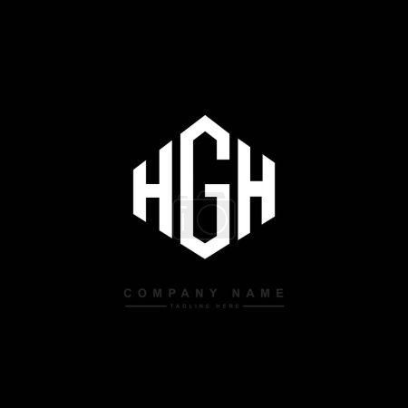 Illustration for HGH letter logo design with polygon shape. HGH polygon and cube shape logo design. HGH hexagon vector logo template white and black colors. HGH monogram, business and real estate logo. - Royalty Free Image