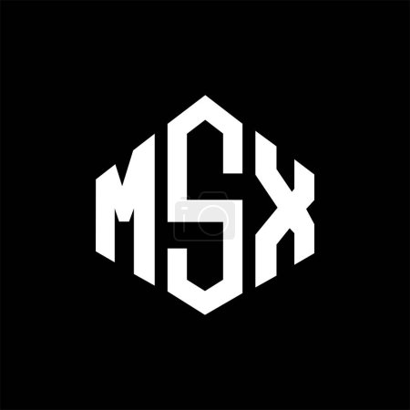 Illustration for MSX letter logo design with polygon shape. MSX polygon and cube shape logo design. MSX hexagon vector logo template white and black colors. MSX monogram, business and real estate logo. - Royalty Free Image