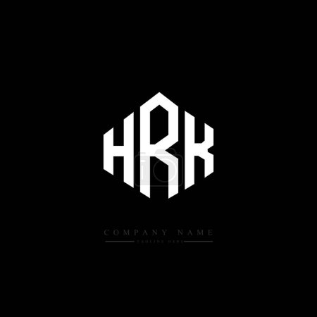 Ilustración de Diseño del logotipo de la letra HRK con forma de polígono. Diseño de logotipo en forma de polígono y cubo HRK. HRK hexágono vector logotipo plantilla blanco y negro colores. Monograma de HRK, logotipo de negocios y bienes raíces. - Imagen libre de derechos