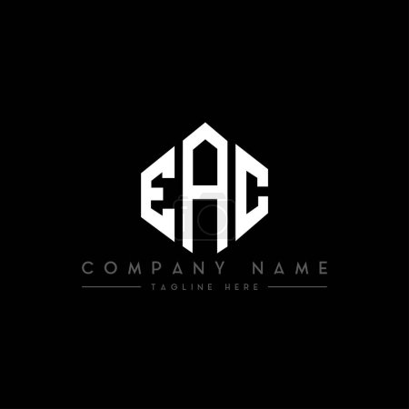 Illustration for EAC letter logo design with polygon shape. EAC polygon and cube shape logo design. EAC hexagon vector logo template white and black colors. EAC monogram, business and real estate logo. - Royalty Free Image
