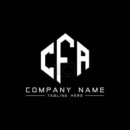 Illustration for CFA letter logo design with polygon shape. CFA polygon and cube shape logo design. CFA hexagon vector logo template white and black colors. CFA monogram, business and real estate logo. - Royalty Free Image
