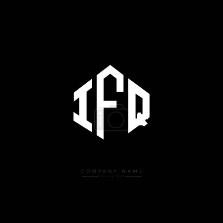 Illustration for IFQ letter logo design with polygon shape. IFQ polygon and cube shape logo design. IFQ hexagon vector logo template white and black colors. IFQ monogram, business and real estate logo. - Royalty Free Image