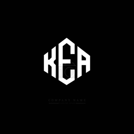 Téléchargez les illustrations : KEA lettre logo design avec forme de polygone. Logo en forme de cube et polygone KEA. Modèle de logo vectoriel KEA hexagone blanc et noir. Monogramme KEA, logo commercial et immobilier. - en licence libre de droit