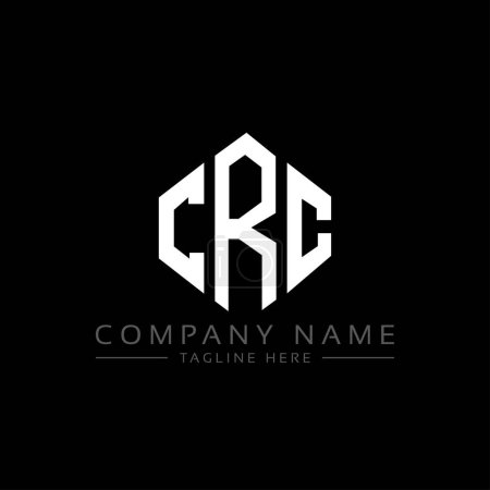 CRC letter logo design with polygon shape. CRC polygon and cube shape logo design. CRC hexagon vector logo template white and black colors. CRC monogram, business and real estate logo.