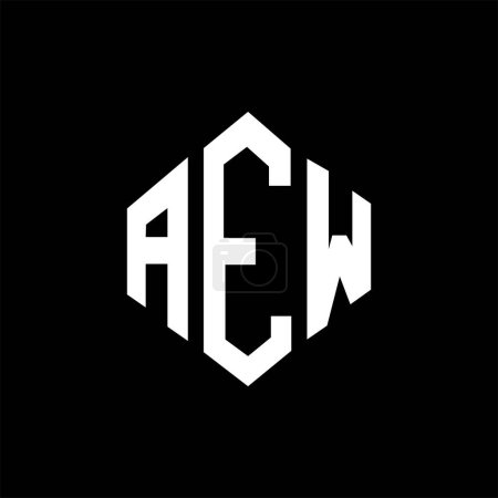 Illustration for AEW letter logo design with polygon shape. AEW polygon and cube shape logo design. AEW hexagon vector logo template white and black colors. AEW monogram, business and real estate logo. - Royalty Free Image