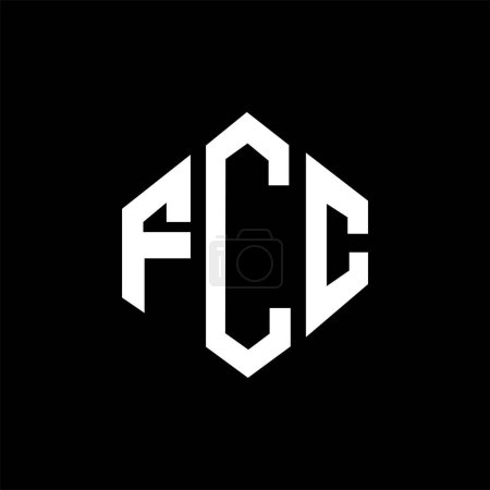 Illustration for FCC letter logo design with polygon shape. FCC polygon and cube shape logo design. FCC hexagon vector logo template white and black colors. FCC monogram, business and real estate logo. - Royalty Free Image