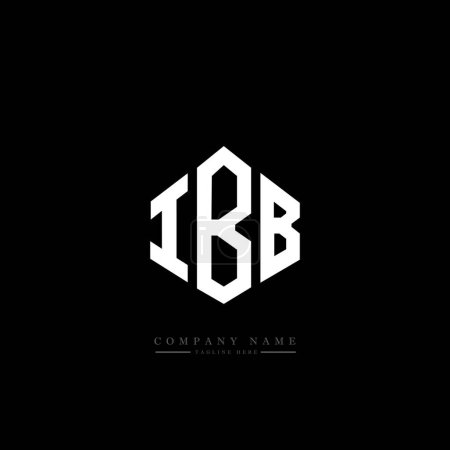 Illustration for IBB letter logo design with polygon shape. IBB polygon and cube shape logo design. IBB hexagon vector logo template white and black colors. IBB monogram, business and real estate logo. - Royalty Free Image