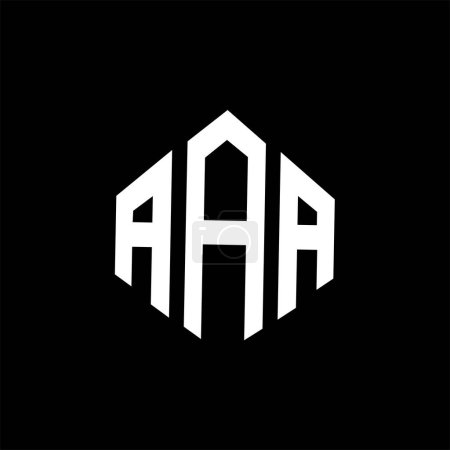 Téléchargez les illustrations : AAA lettre logo design avec forme de polygone. Conception de logo en polygone et cube AAA. Modèle de logo vectoriel AAA hexagone blanc et noir. Monogramme AAA, logo commercial et immobilier. - en licence libre de droit