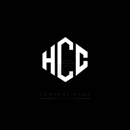 Illustration for HCC letter logo design with polygon shape. HCC polygon and cube shape logo design. HCC hexagon vector logo template white and black colors. HCC monogram, business and real estate logo. - Royalty Free Image