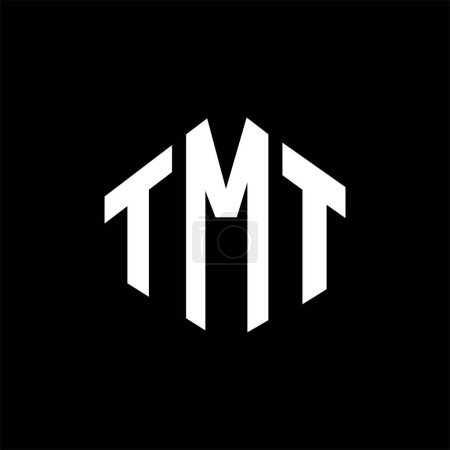 Ilustración de Diseño del logotipo de la letra TMT con forma de polígono. Diseño de logotipo de forma de polígono y cubo TMT. Plantilla TMT hexágono vector logo blanco y negro colores. Monograma de TMT, logotipo de negocios y bienes raíces. - Imagen libre de derechos