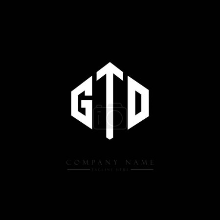 Illustration for GTO letter logo design with polygon shape. GTO polygon and cube shape logo design. GTO hexagon vector logo template white and black colors. GTO monogram, business and real estate logo. - Royalty Free Image