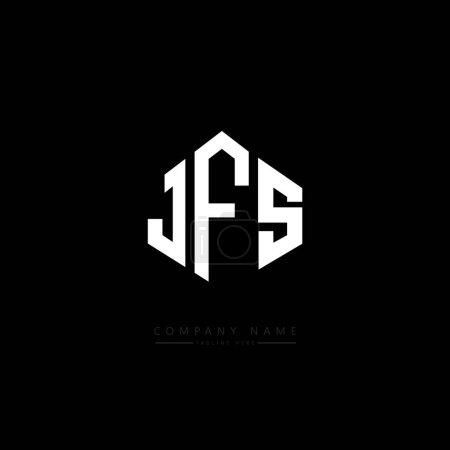 Illustration for JFS letter logo design with polygon shape. JFS polygon and cube shape logo design. JFS hexagon vector logo template white and black colors. JFS monogram, business and real estate logo. - Royalty Free Image