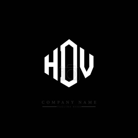 Ilustración de Diseño del logotipo de la letra HDV con forma de polígono. Diseño de logotipo en forma de polígono y cubo HDV. HDV hexágono vector logotipo plantilla blanco y negro colores. Monograma HDV, logotipo de negocios e inmuebles. - Imagen libre de derechos