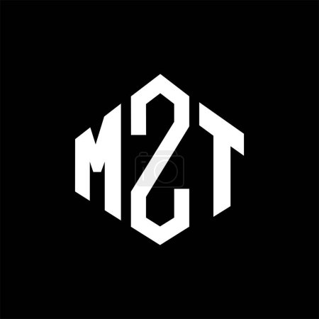 Téléchargez les illustrations : MZT lettre logo design avec forme de polygone. MZT polygone et forme de cube logo design. Modèle de logo vectoriel hexagonal MZT blanc et noir. Monogramme MZT, logo commercial et immobilier. - en licence libre de droit